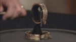 14k Gold & Black Enamel Taille D’epargne Bangle Bracelet Fleur De Lis 1890 Vict